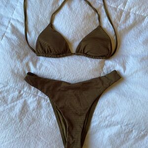 Vitamin A brown super rib bikini